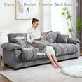 thumbnail image 4 of LUCKHAO 90" Oversized Loveseat Sofa, Chenille Comfy Cloud Couch with 2 Pillows Soft Cushions, Modern Fluffy Deep Seat Sofa Couch for Living Room, Bedroom, Study Room, Home Theater ﻿ ﻿, 4 of 7