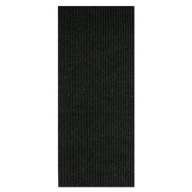 Morefany Outdoor Indoor Runner Rug Custom Size Rugs Non-Slip Hallway Carpet Runners with Rubber Backing Mat for Kitchen Entryway Garage Laundry 4ft x 10ft, Black Striped