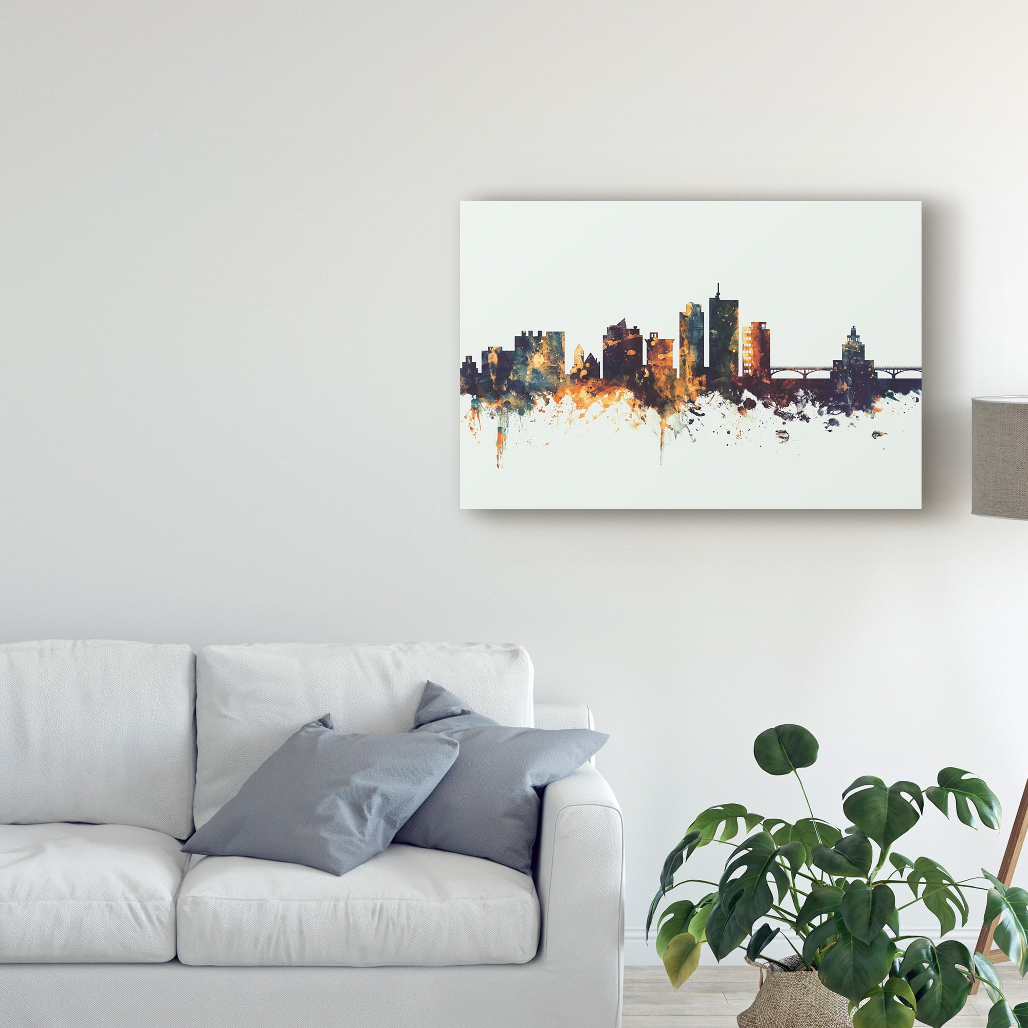 Trademark Fine Art 'Cedar Rapids Iowa Skyline IV' Canvas Art by Michael Tompsett