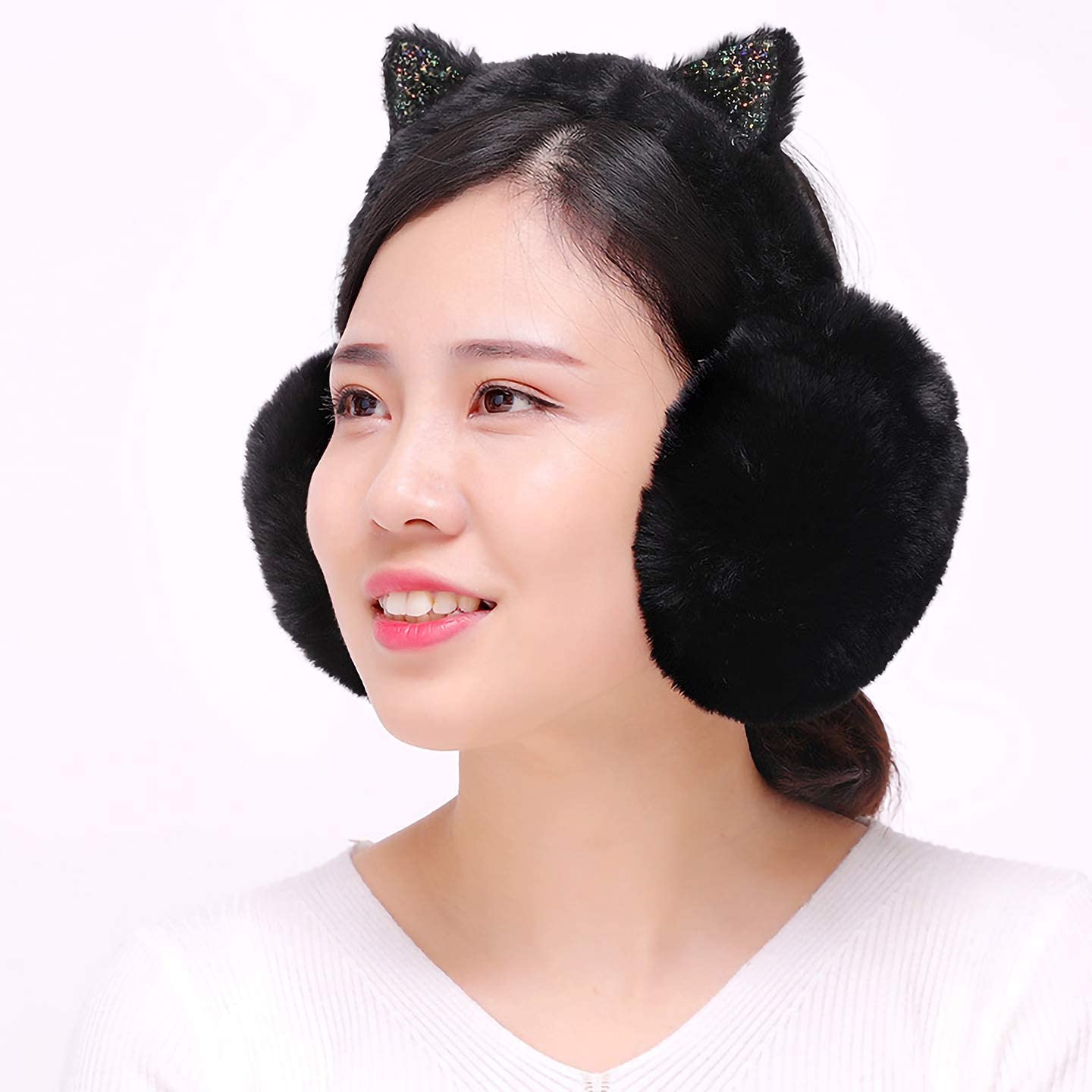 Lovful Womens Winter Warm Earmuffs Headband Adorable Cat Ears Earwarmer