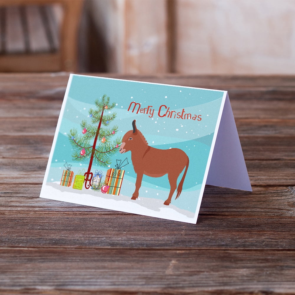 Irish Donkey Christmas Greeting Cards and Envelopes Pack of 8