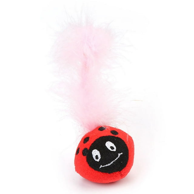 Cat Catnip Toy Cartoon Plush Cat Chew Toy Kitten Teething Toy with Fake Feather