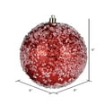 thumbnail image 2 of Vickerman 8" Red Glitter Hail Ball Ornament, 2 of 2