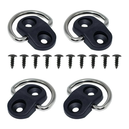 Steel Lashing D-Rings for Truck Trailer Cargo, 55lbs Tie Down Anchors with Secure Clips