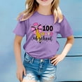 thumbnail image 2 of TZEWGL Tees For Girl Boy Solid Color Letter Printed Round Neck Short Sleeved Blouse For Toddlers size 6-7T, 2 of 4
