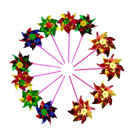 

12pcs Small Windmill Toy Set Beautiful Colorful Windmill Toy for Kid Student Child (Random Color)