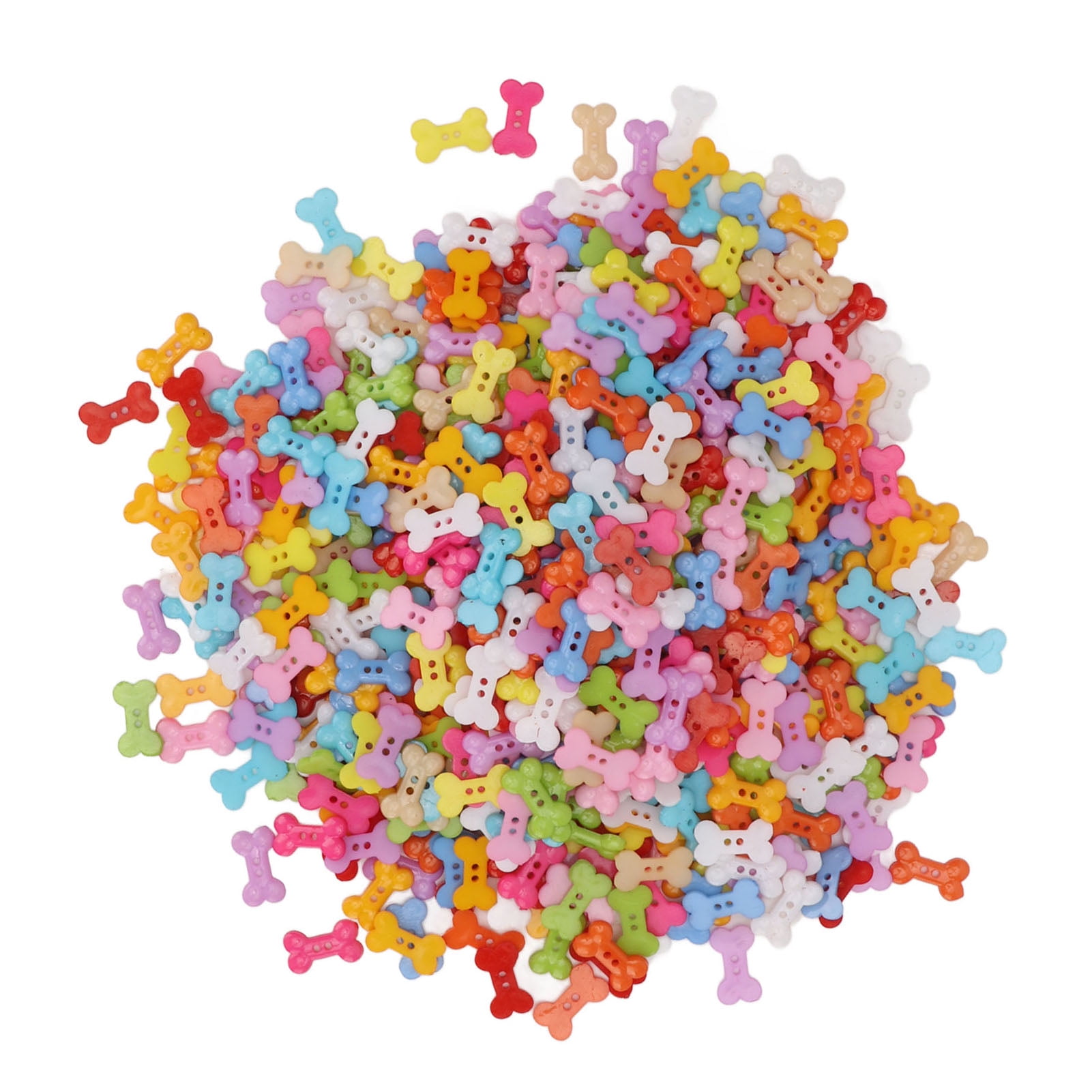 1000Pcs Dog Bone Buttons Bright Vivid Colors Cute Dog Bone Two Holes Durable Plastic Wide Application Craft Buttons