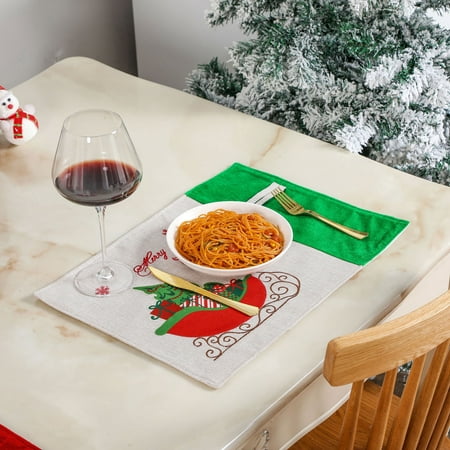 

Fjofpr Christmas Decorations Green Placemat Christmas Tree Placemat Potholder Kitchen for Home Decorations