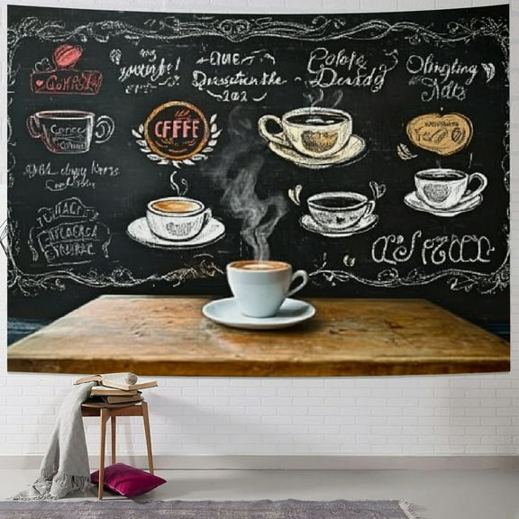BCIIG Coffee Chalkboard Art Tapestry Wall Hanging Home Decor 40x30inch