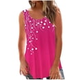 thumbnail image 2 of Sentmoon Tenues d'Été pour Femmes Débardeurs Col Rond pour Femmes Coupe Ample Imprimé Vignes Sans Manches T-Shirts Basiques Tendance 2025 pour Week-End Brunch Rose Vif S, 2 of 5