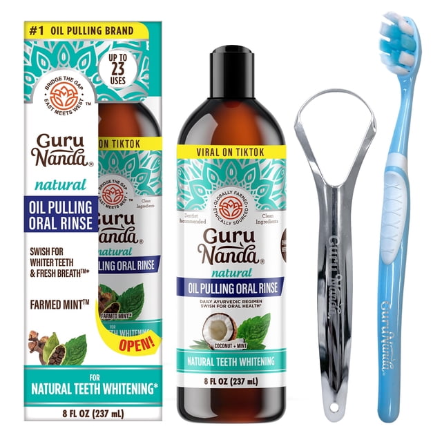 Enjuague bucal GuruNanda Coconut Oil Pulling 236.5 ml Fresh Breath
