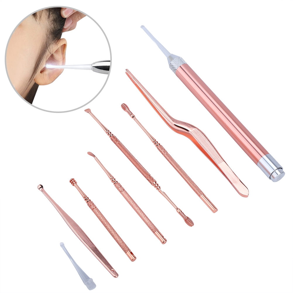 Ccdes Stainless Steel Ear Spoon Light Ear Wax Pick Kit LED Earwax