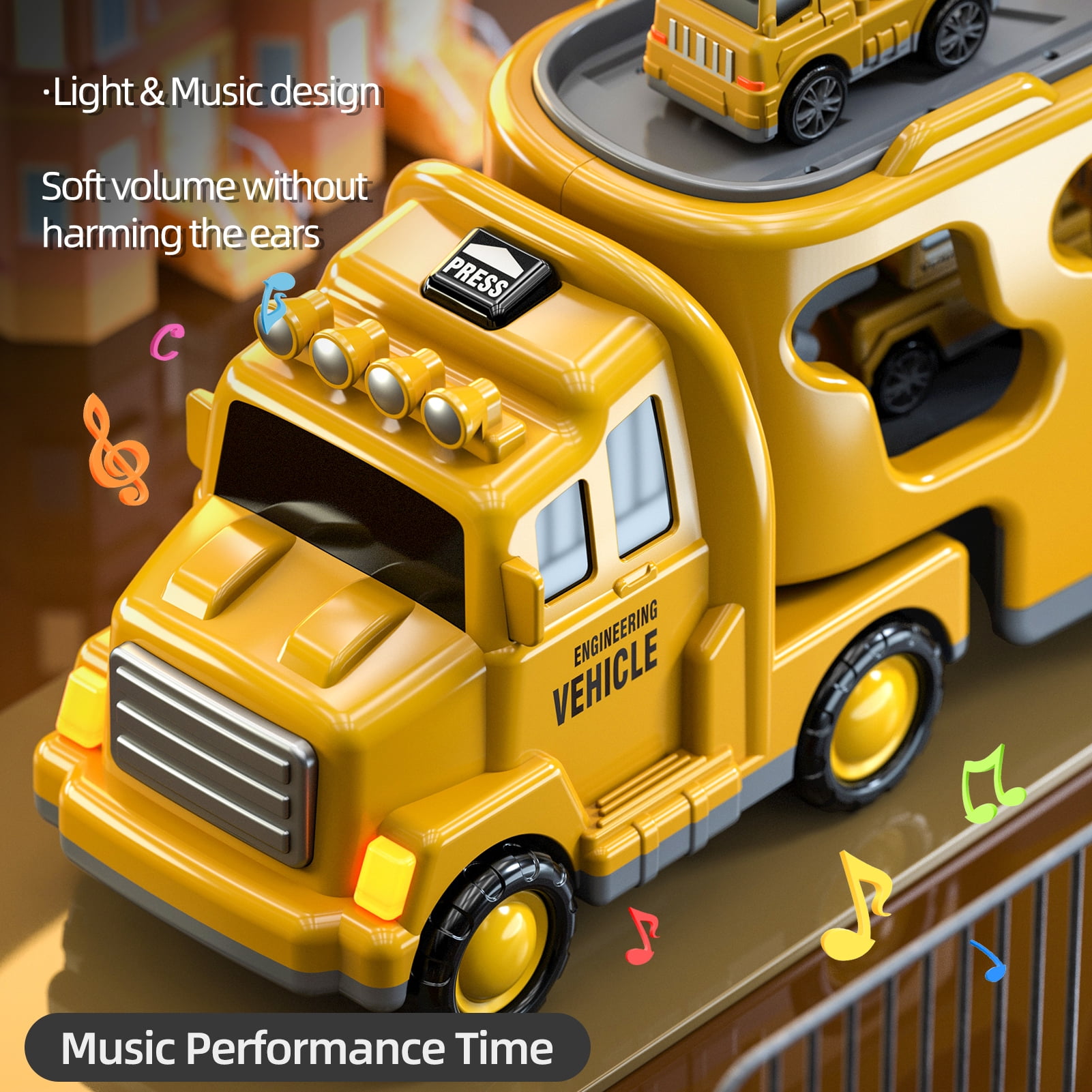 Lucky Doug Truck Toys for Kids Boys, Car Set Boys Toys Ages 2-5, Birthday Gift for 1 2 3 Years Boys