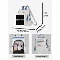 thumbnail image 6 of REMANLAND Women's White and Blue Backpack Purse with Tassel, Top Handle, Detachable Shoulder Strap and Side Pockets, 6 of 10