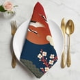 thumbnail image 2 of Japanese Style Cloth Napkins, Modern Cranes Cherry Flower Wave Navy Blue Washable and Reusable Dinner Napkins Set of 4, Table Napkin for Kitchen Party Birthday Wedding Hotel Housewarming 20"x20", 2 of 9