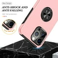thumbnail image 6 of Allytech Hybrid Case for iPhone 15 Pro with 360° Rotatable Ring Kickstand, Soft TPU + Rugged PC, Screen Lens Protection Shockproof Anti-Fall Magnetic Car Mount Back Case - Rosegold, 6 of 7