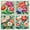 Red Flower, variant on JYLMOOD 4pcs Paint by Numbers for Adults Kits, DIY Easy Painting by Numbers for Gift Home Wall Decoration 20x20cm(without Frame)