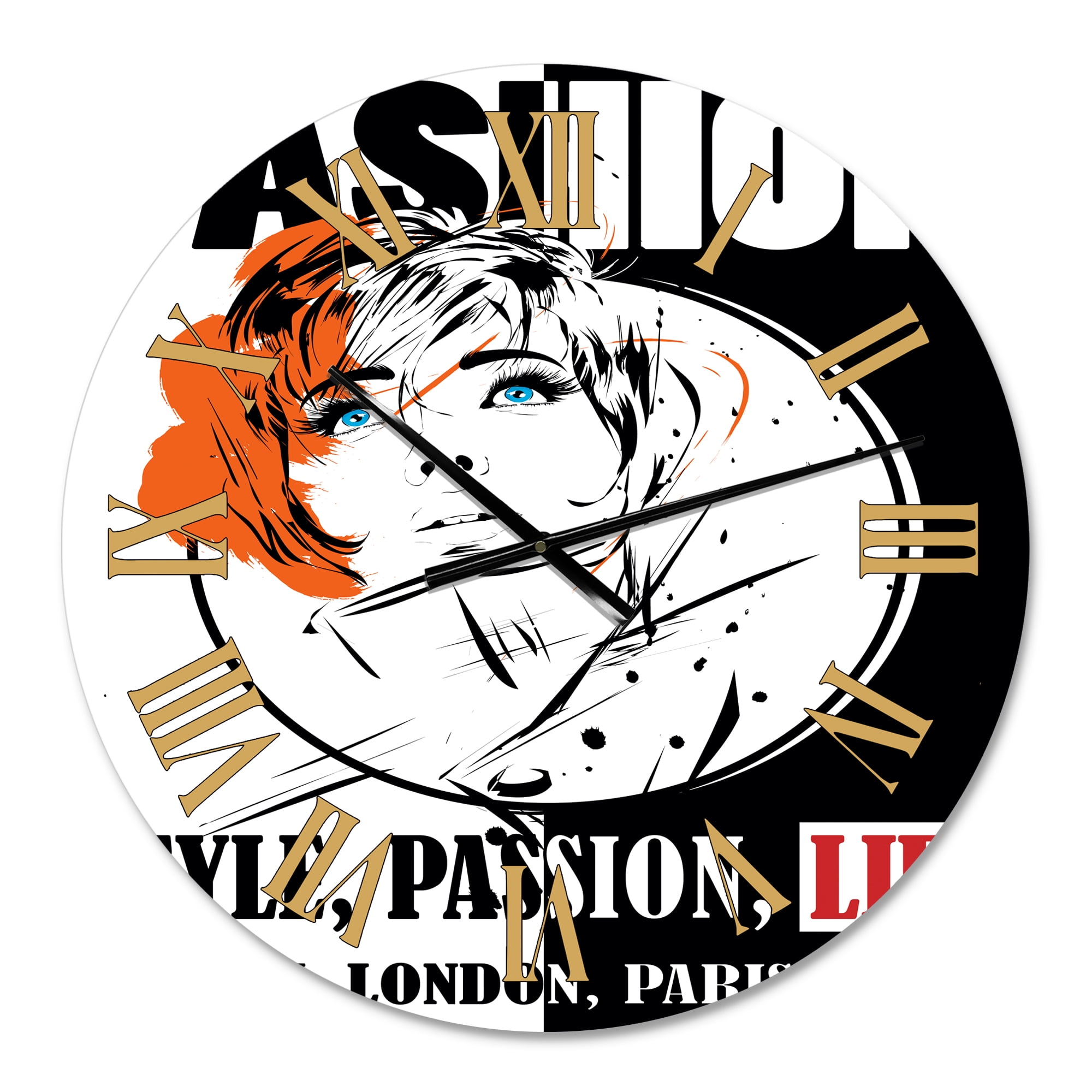 Designart 1 in Quartz Vintage Wall Clock
