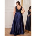 thumbnail image 6 of AURA Plus Size Deep V Neck Mermaid Evening Dress Sexy Backless Long Formal Gown, 6 of 7