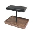 thumbnail image 4 of Soporte de exhibición para relojes Salvador de cuero PU con base de madera en forma de T organizador de joyas varilla negra, 4 of 10