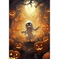 thumbnail image 2 of America Forever Jack O Lantern Halloween Garden Flag 12.5 x 18 inch Double Sided Outside, Happy Halloween Pumpkin Fright Night Nightmare Horror Spooky Holiday Yard Outdoor Decorative Flag, 2 of 7