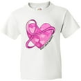 thumbnail image 3 of Inktastic Breast Cancer Awareness- Pink Ribbon Around Heart Youth T-Shirt, 3 of 5