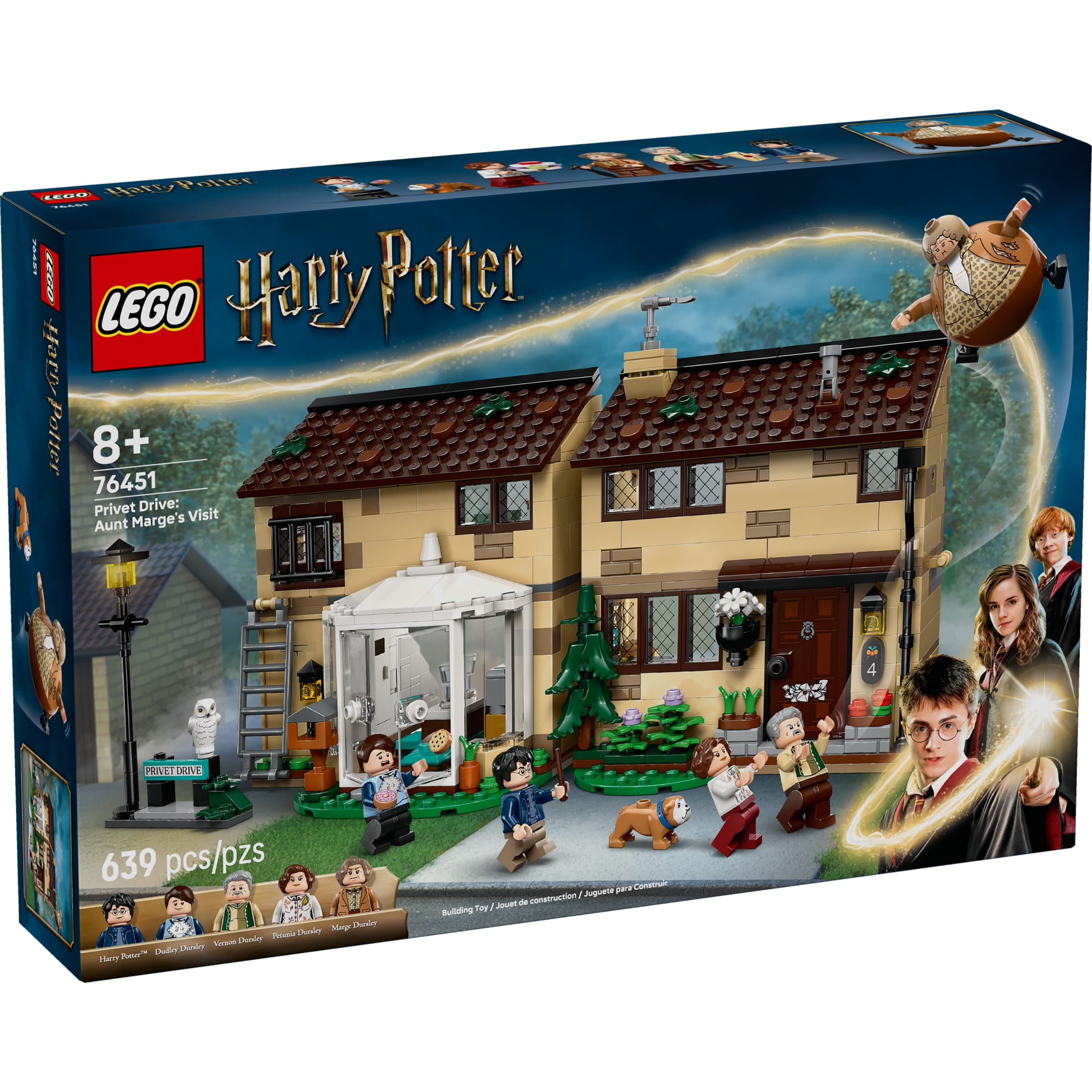 LEGO Harry Potter Privet Drive: Aunt Marge’s Visit Kids Toy - Buildable Book Nook and Room Decor for Boys and Girls, Ages 8+ - Gift for Birthdays - Collectible Harry Potter Minifigure - 76451