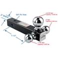 thumbnail image 4 of Soporte de triple bola para enganche de remolque TOPTOW, se adapta a un receptor de 2 pulgadas, 4 of 6