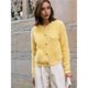 thumbnail image 5 of Cárdigan Informal de Mujer, Cuello Redondo, Estilo Holgado y Relajado, Tejido de Punto, Ideal para Salir. Amarillo Talla Única, 5 of 10