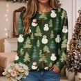 thumbnail image 2 of Towmus Christmas Sweatshirts for Women Cute Long Sleeve Women's Graphic Sweatshirt Pullover Tops with Snowman, 2 of 6