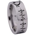 thumbnail image 3 of Bass Clef Heart Lifeline Tungsten Carbide Ring, 3 of 9