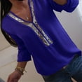 thumbnail image 2 of Plus Size Womens Chiffon V-Neck Top Blouse, 2 of 3