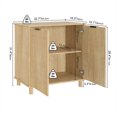 thumbnail image 5 of Swedhaus Fluted Sideboard Cabinet with Storage,Wooden Buffet Cabinet with Doors & Adjustable Shelves for Dining Room,Farmhouse Cupboard for Home Indoor, 5 of 7