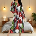 thumbnail image 4 of QUNYINEY Long Moomoo Nightgowns for Women Comfy Christmas Zipper Sleepwear Long Sleeve Crew Neck Loose Fit with Pockets House Dresses for Women, 4 of 9