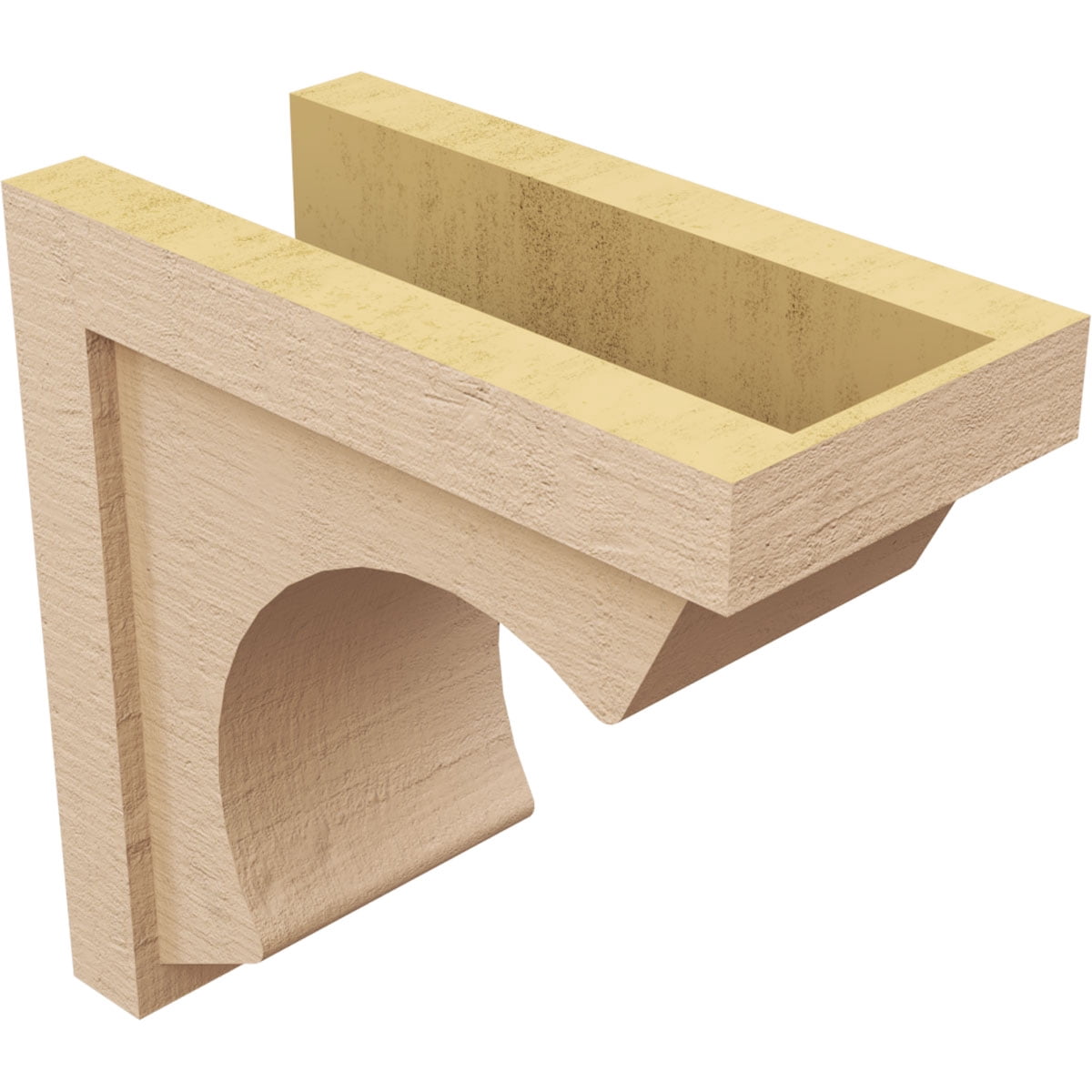7"W x 14"D x 14"H Classic Emerson Rough Cedar Woodgrain TimberThane Corbel, Primed Tan