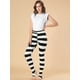 thumbnail image 3 of Leggings Allegra K de yoga de cintura alta estampados rayas blancas negras XS, 3 of 6