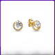 thumbnail image 3 of Pendientes de botón con forma de mariposa con forma de corazón y luz eterna bañados en plata y cobre blanco para el Día de la Madre, 3 of 5