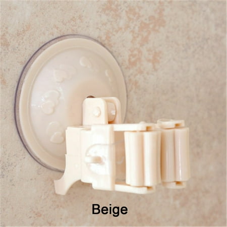 

Kitchen Bathroom Mop Broom Holder Rack Suction Cup Wall Mounted Mop Home Storage Rack