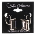 thumbnail image 2 of Crystal Accents Metal Dangle-Earrings Black & Silver-Tone #LQE3196, 2 of 2