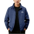 thumbnail image 3 of YOIAVAIOY Mens Lightweight Jacket Windproof Stand Collar Breathable Workwear UPF 50+ Casual Outerwear Dark Blue XXXL, 3 of 8