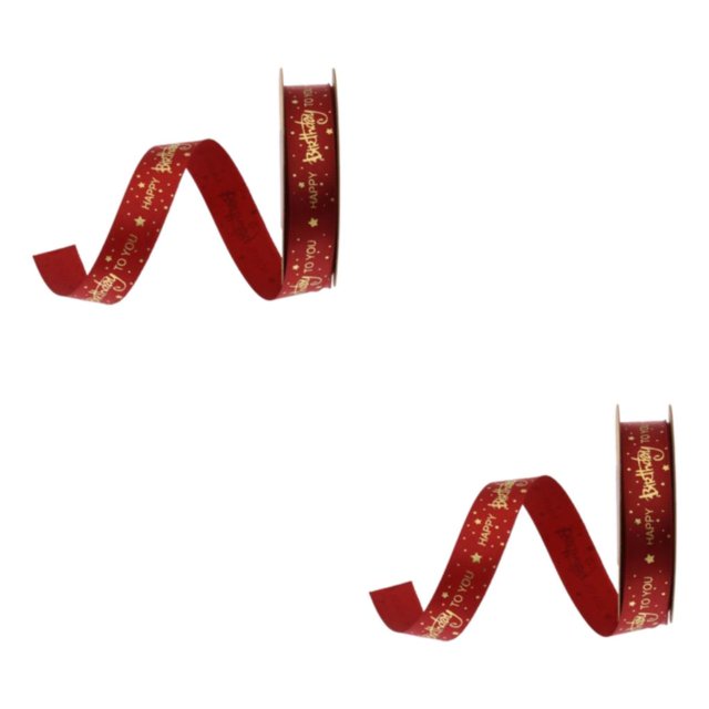 Guardoinrt Happy Birthday Ribbons DIY Gift Wrapping for Cake Flowers Box Red 10Yard 1.5cm 2Set