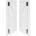 thumbnail image 5 of Swinging Door, Interior Pine Wood Cafe Doors, Auto Close Partition Door with 4 Hinges, for Hallway Porch Kitchen Bar Stairs Entrance, 27.55 * 35.43 in, White, 5 of 9