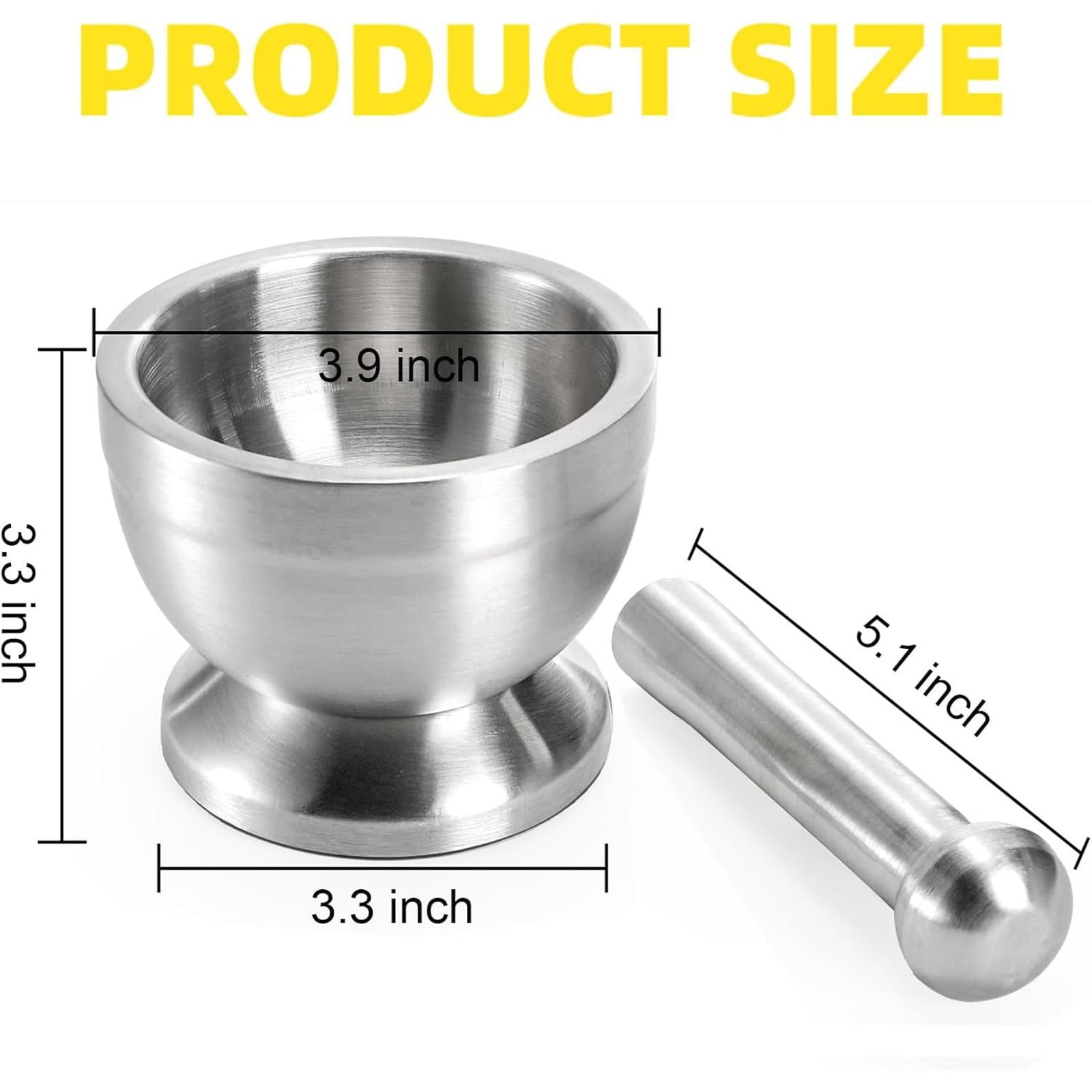 LAILLSH Clearance Garlic Press Stainless Steel Stainless Mortar and Pestle Set Efficient Crusher with Silicone Lid and Anti Base Rustproof Crusher Multifunctional Kitchen Manual Masher for Grinding