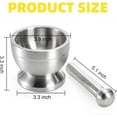 thumbnail image 3 of Stainless Steel Mortar and Pestle Set with Silicone Lid & Anti-Slip Base, Rustproof Spice Grinder Pill Crusher, 3.3x3.3 In, Mortar, 3 of 9