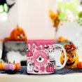 thumbnail image 2 of 12oz Halloween Ghost Coffee Mug - Cute Pink Ceramic Ghost Pumpkin Maple Leaves Pattern Mug Coffee Cup Halloween Accessories Birthday Gifts for Kids Adult, 2 of 5
