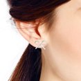 thumbnail image 2 of Dazzling Ladies' Bow Tie Ribbon Sterling Silver Stud Earrings, 2 of 5
