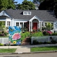 thumbnail image 5 of PHYHOO  Hello Spring Summer Garden Flag Double Sided Vertical, Burlap Small Butterfly Rose Floral Welcome Garden Yard House Flags Outside Outdoor House Spring Decoration White, 5 of 6