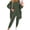 Army Green, variant on 3 Pcs/Set Women Vest Coat Pants Suit Round Neck Sleeveless Top Long Sleeves Solid Color Coat Elastic Waist Wide Leg Trousers Daily Wear Sport Outfit Fall Spring Tracksuit