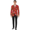 thumbnail image 1 of Morris Costumes OSJM0072XL Christmas Red Icons Jacket with Tie, Extra Large Size 58, 1 of 1