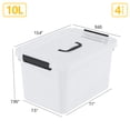 thumbnail image 2 of Parlynies Medium Plastic 10 L Storage Container, Clear, 4 Count Pack, 2 of 6
